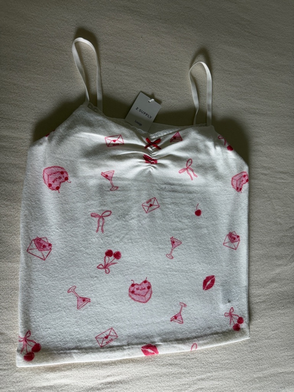 Z Supply Sweet things Tank with Pink Motif Print